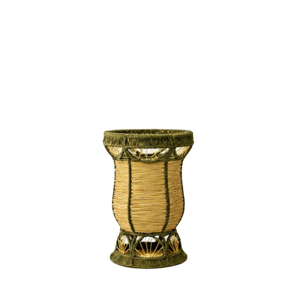 Deco Bud Vase - Handwoven Iraca Palm - Green