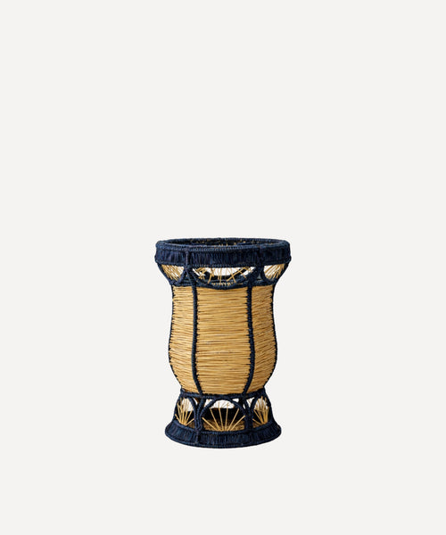 Deco Vase - Handwoven Iraca Palm - Deep Blue