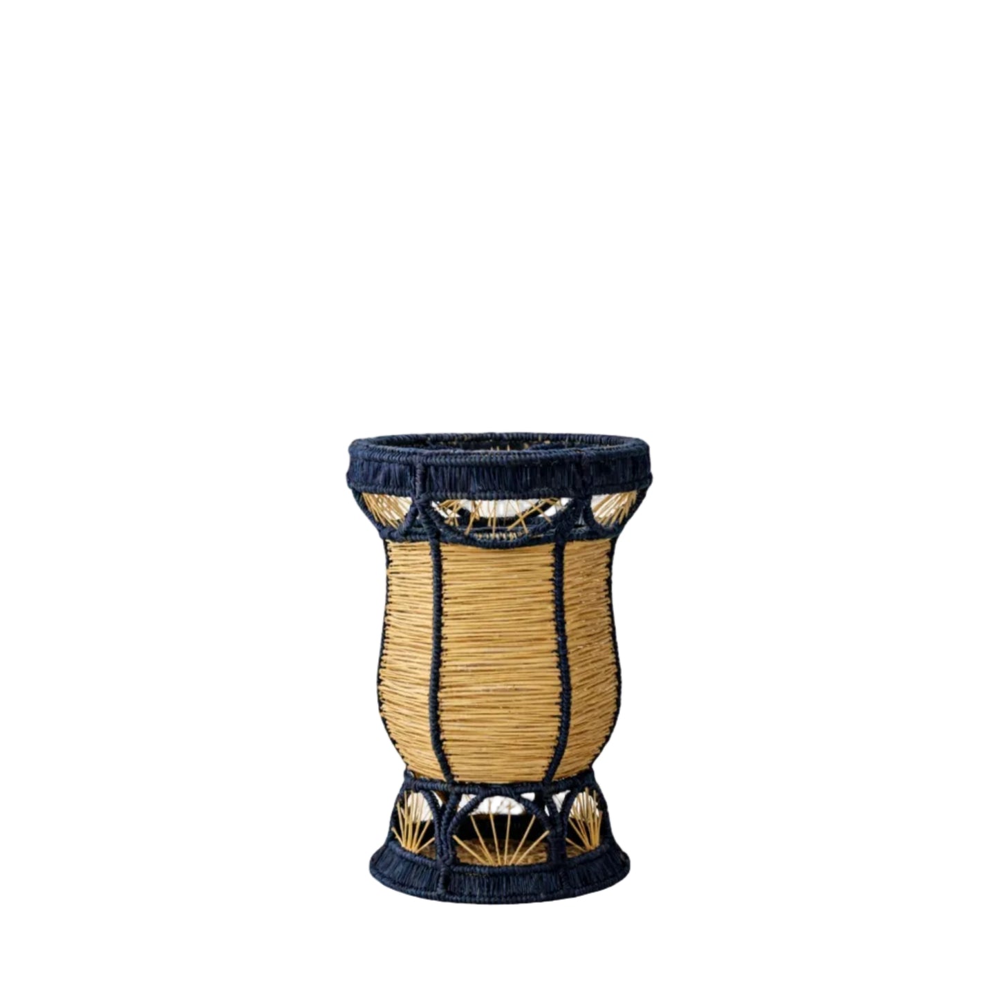 Deco Bud Vase - Handwoven Iraca Palm - Deep Blue