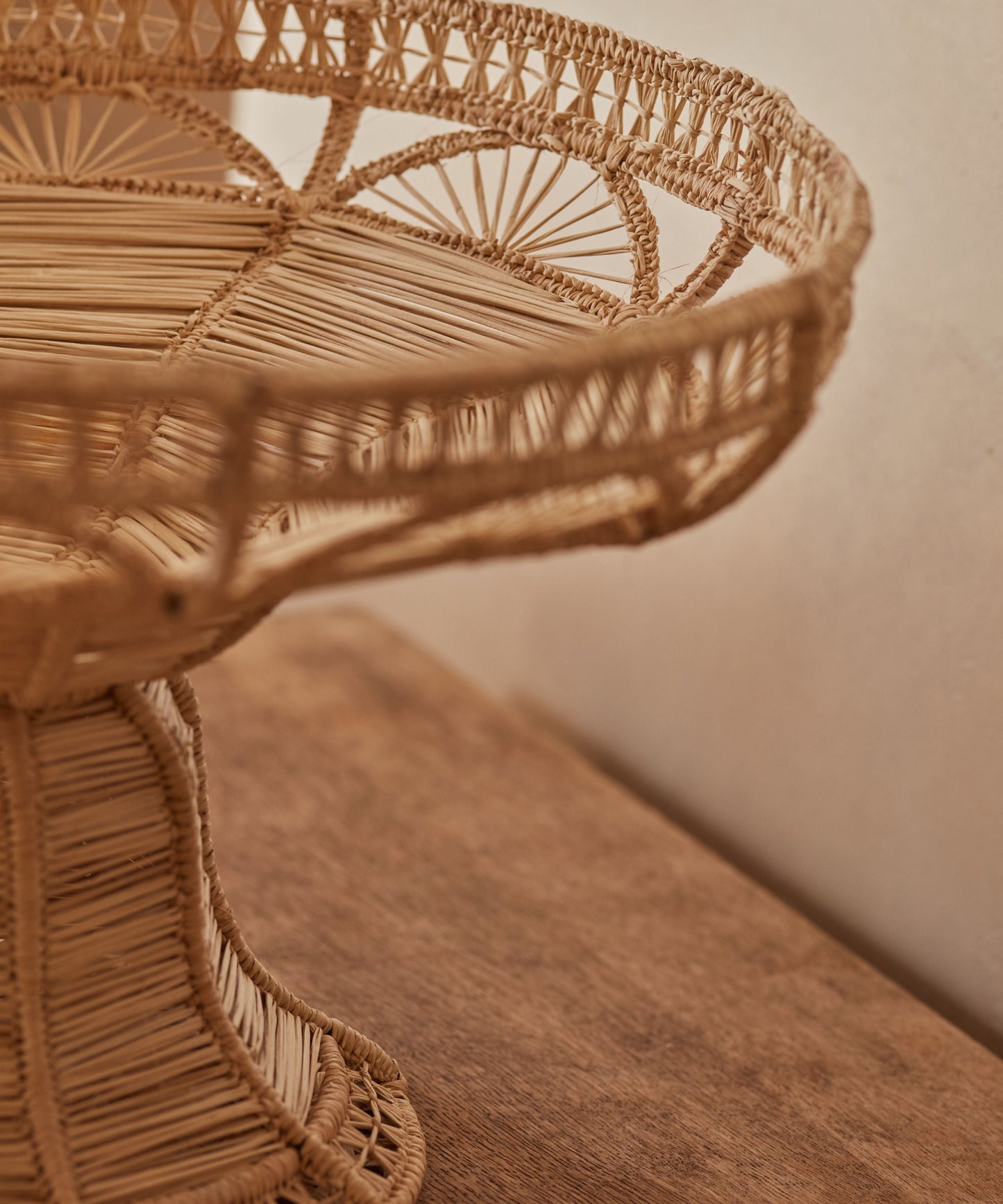 Natural Deco pedestal fruit bowl - elevated silhouette