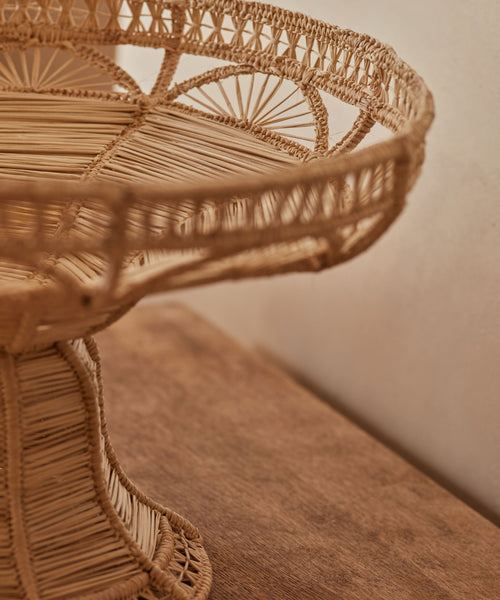 Natural Deco pedestal fruit bowl - elevated silhouette