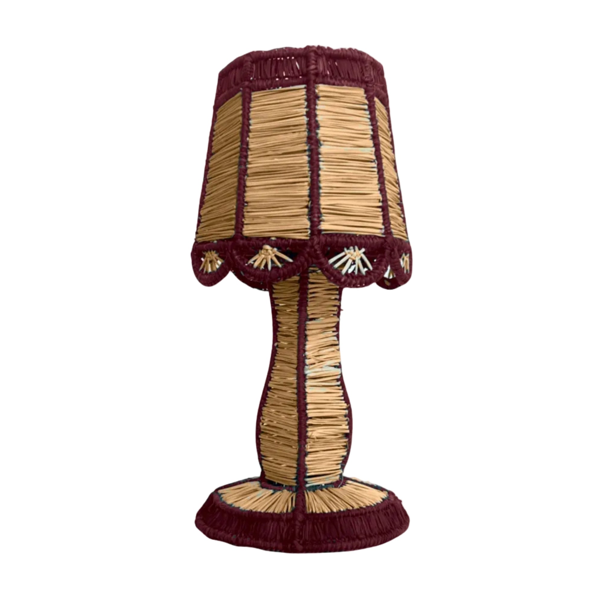 Dayana dining table lamp in handwoven marsala iraca palm, Usiacurí, Colombia