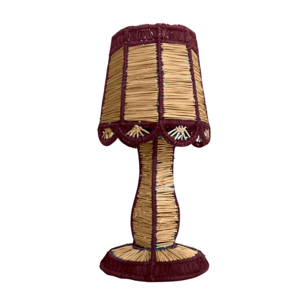 Dayana dining table lamp in handwoven marsala iraca palm, Usiacurí, Colombia
