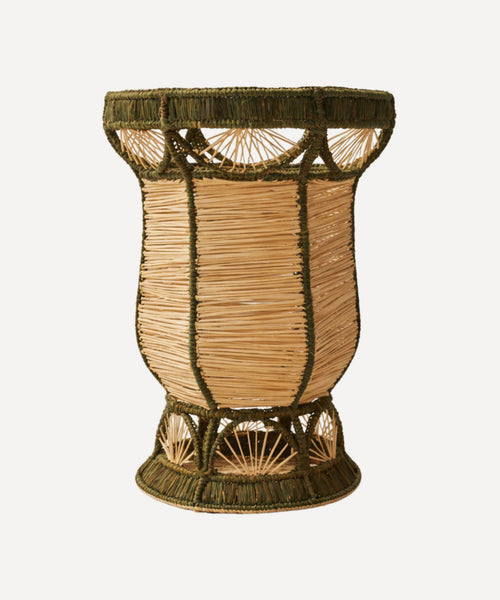 Deco Bud Vase - Handwoven Iraca Palm - Green