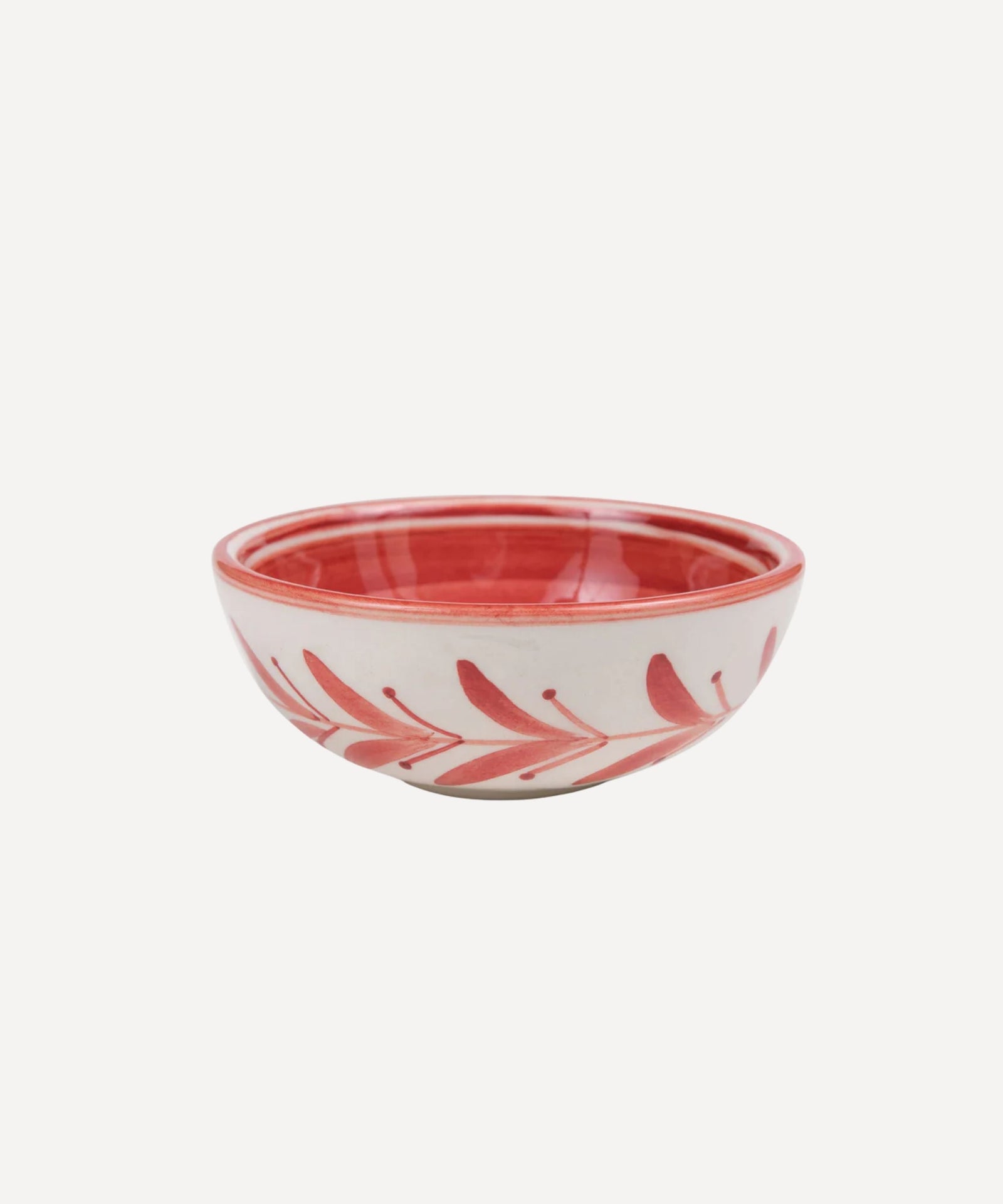Helecho bowl in Rust Red — hand-painted fern wreath ceramic, Carmen del Viboral, Colombia