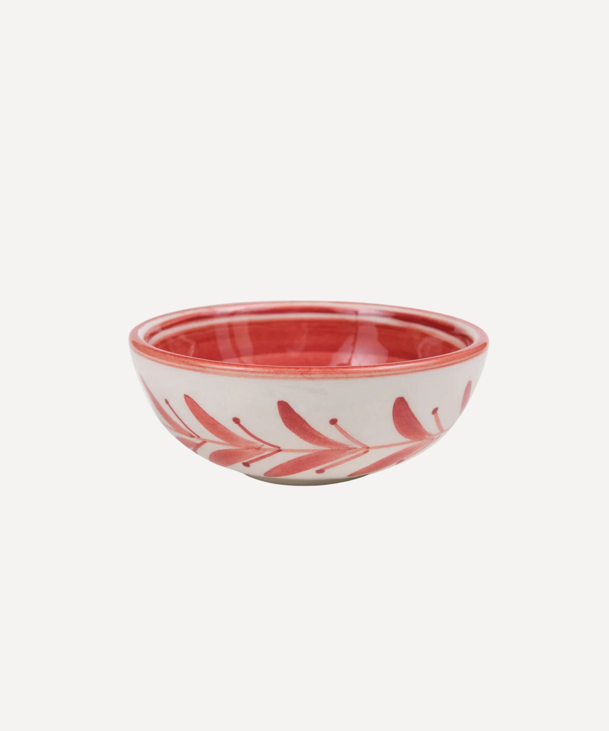 Helecho bowl in Rust Red — hand-painted fern wreath ceramic, Carmen del Viboral, Colombia