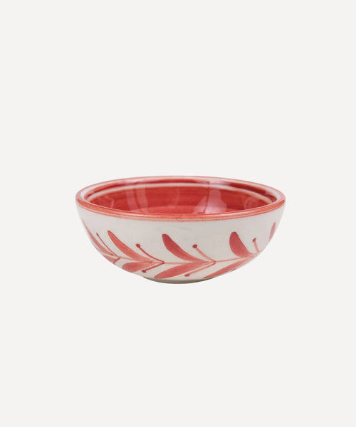 Helecho bowl in Rust Red — hand-painted fern wreath ceramic, Carmen del Viboral, Colombia