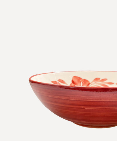 Flor salad bowl in Rust Red — generous hand-painted ceramic serving bowl