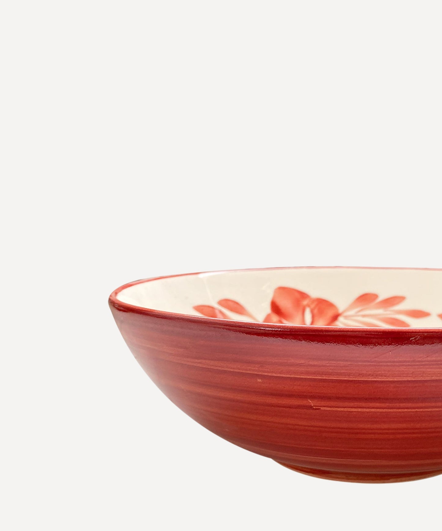 Flor salad bowl in Rust Red — generous hand-painted ceramic serving bowl