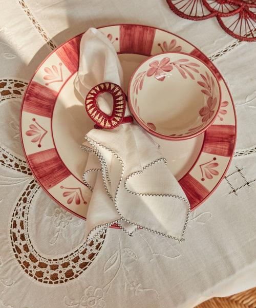 Vintage Rose Flor Bowl — freehand floral ceramic from Carmen del Viboral.