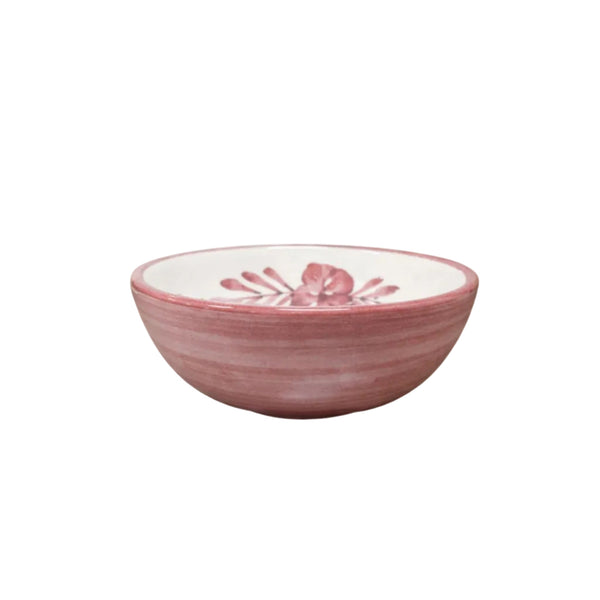 Flor Bowl in Vintage Rose — hand-painted floral ceramic, Carmen del Viboral, Colombia.