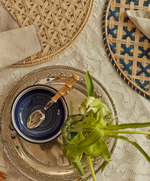 Hand-painted Helecho bowl in Deep Blue, Carmen del Viboral ceramic for tapas and sides