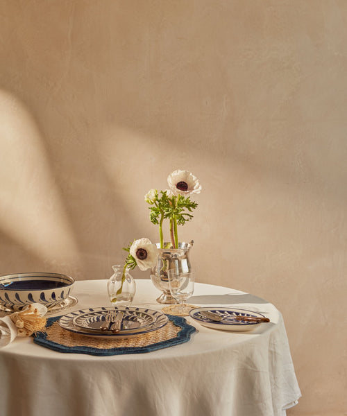 Deep Blue Helecho salad bowl — generous hand-painted ceramic serving bowl