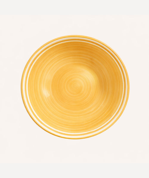 Golden Yellow Helecho salad bowl — generous hand-painted ceramic serving bowl