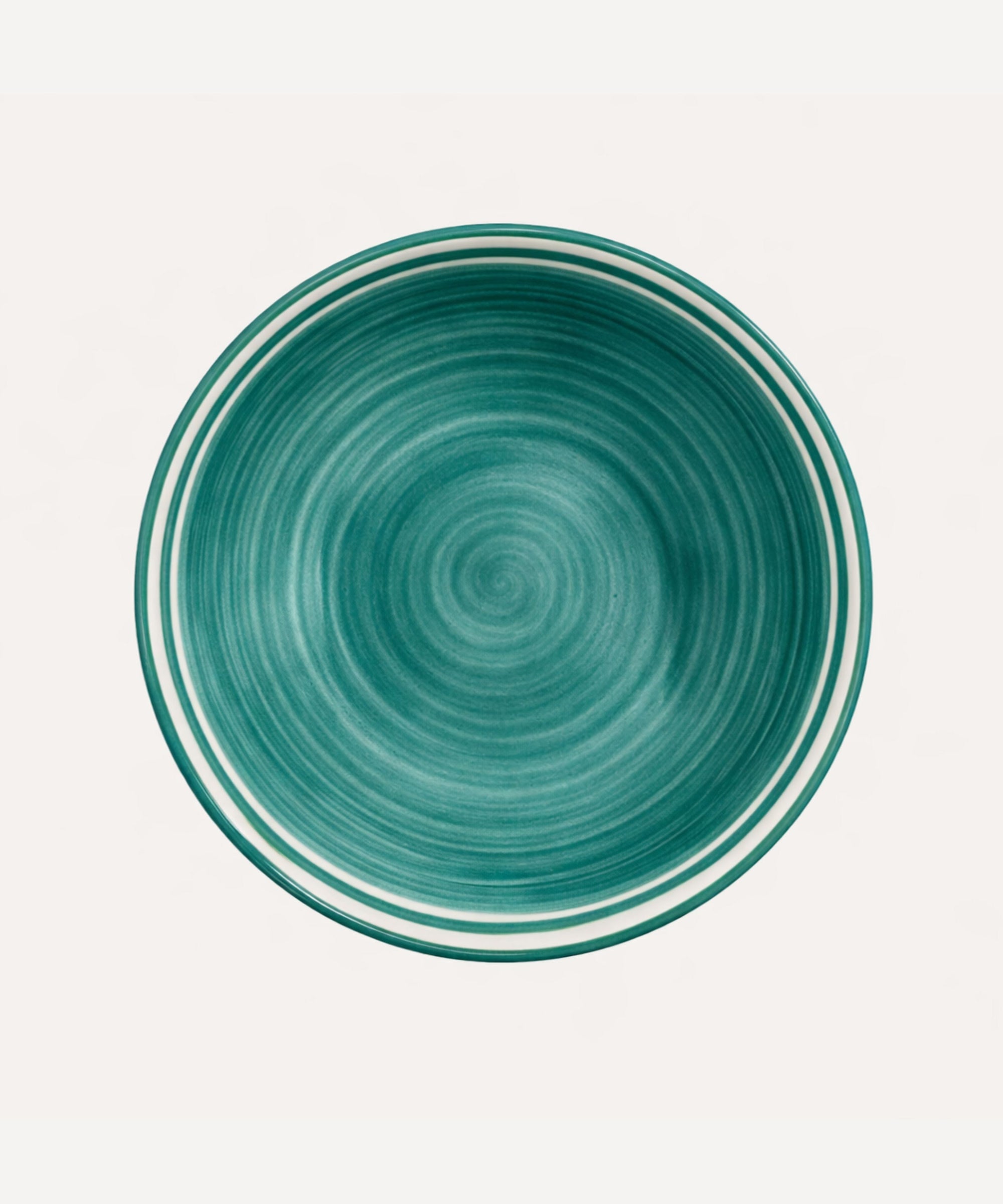 Teal Helecho salad bowl — generous hand-painted ceramic serving bowl