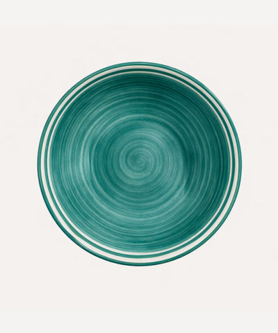 Teal Helecho salad bowl — generous hand-painted ceramic serving bowl