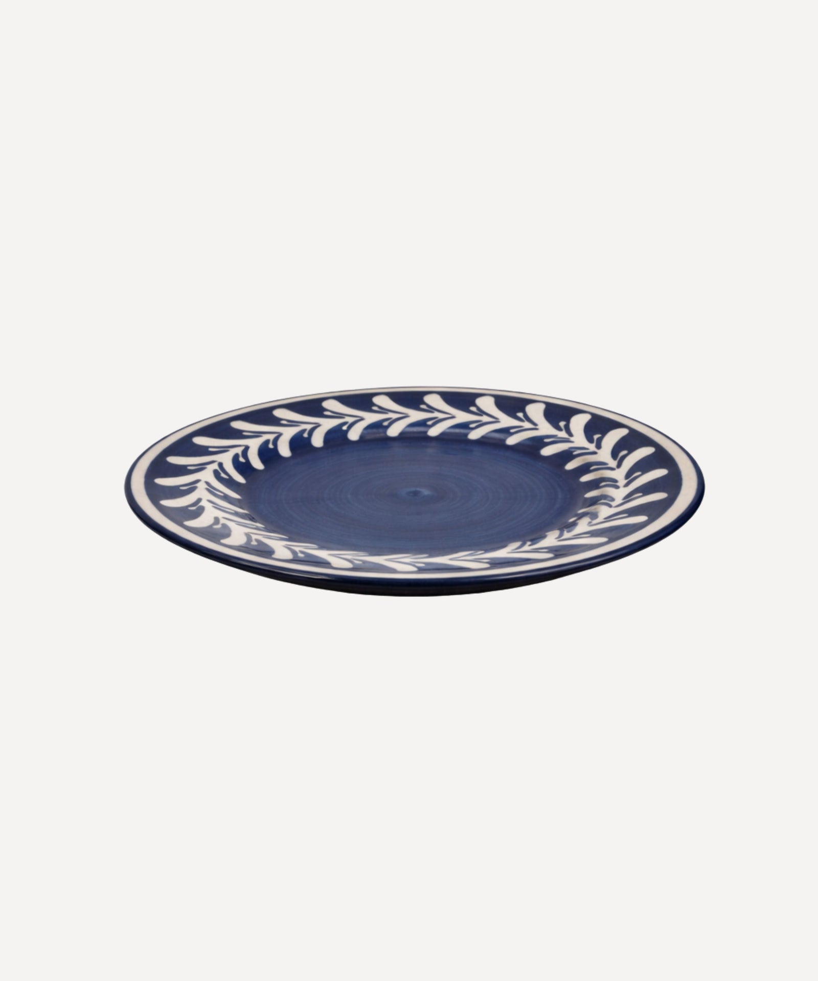 Dark Helecho Side Plate Deep Blue side profile — triple-fired hand-painted ceramic