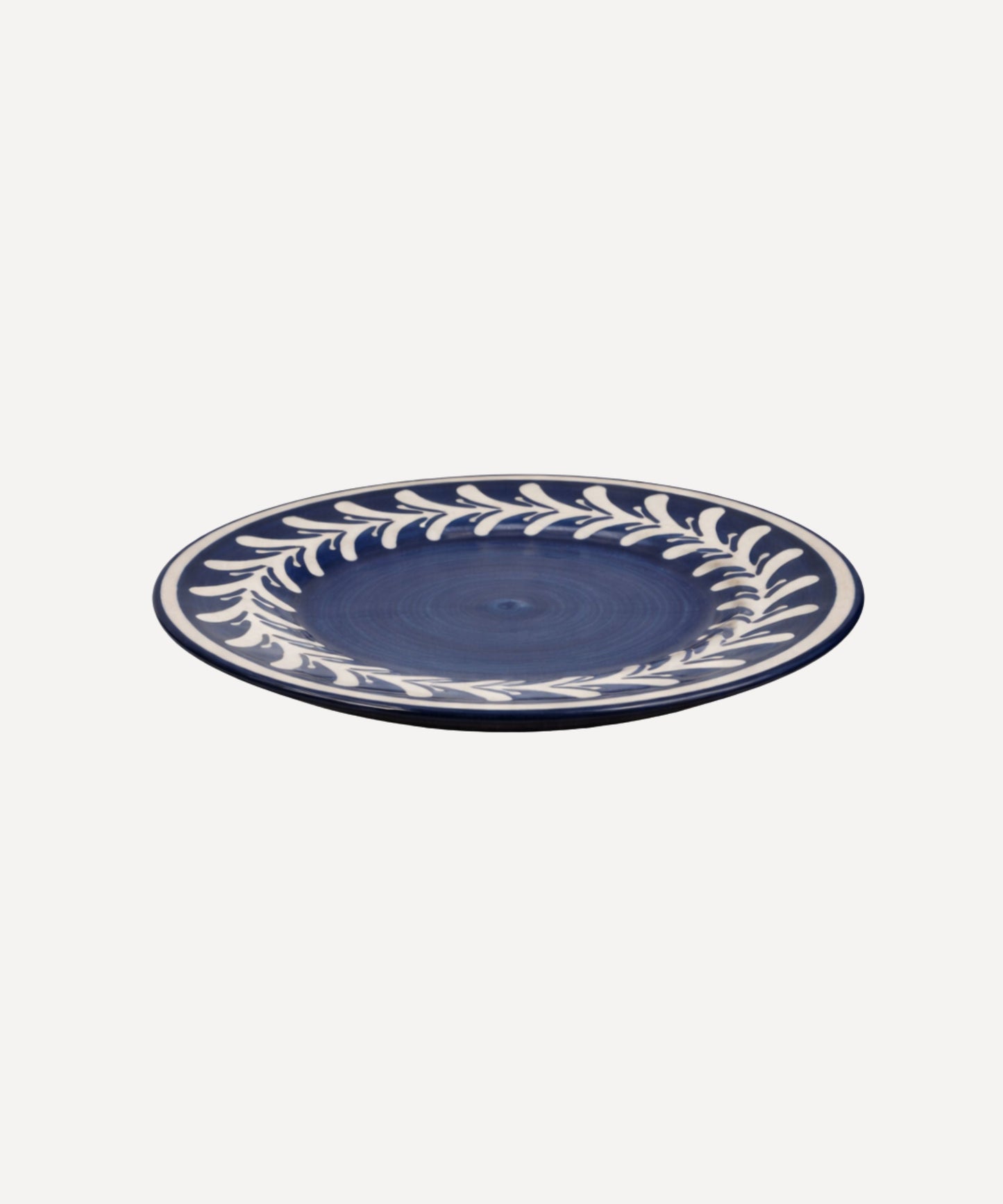 Dark Helecho Side Plate Deep Blue side profile — triple-fired hand-painted ceramic