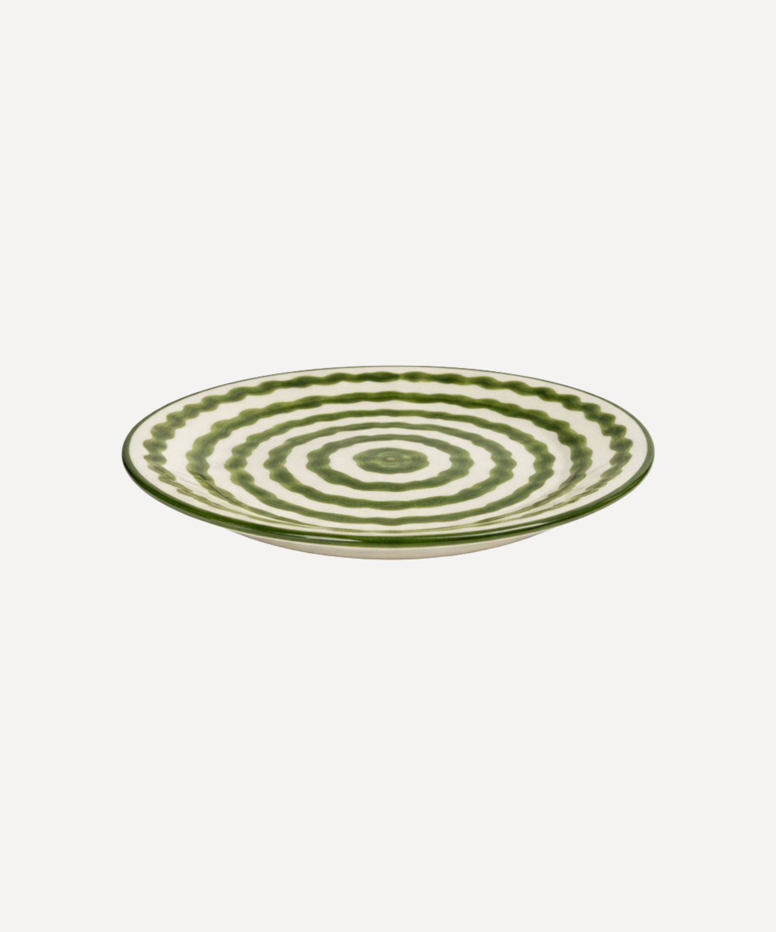 Ondas Side Plate in Fern Green, rippled ceramic — overhead view
