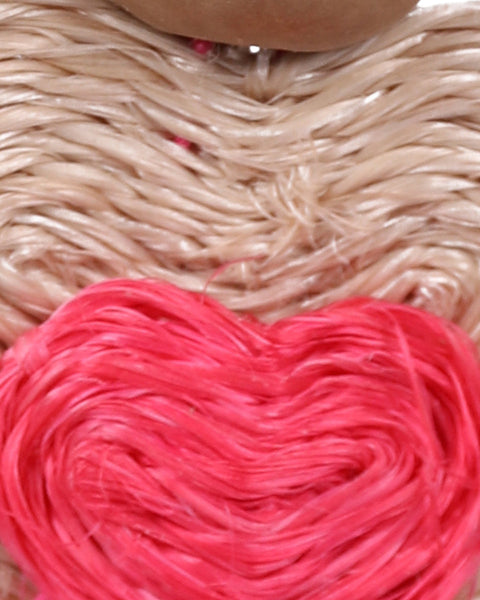 OKHUGOMVANA: Handwoven Pink Love Angel Tree Decoration