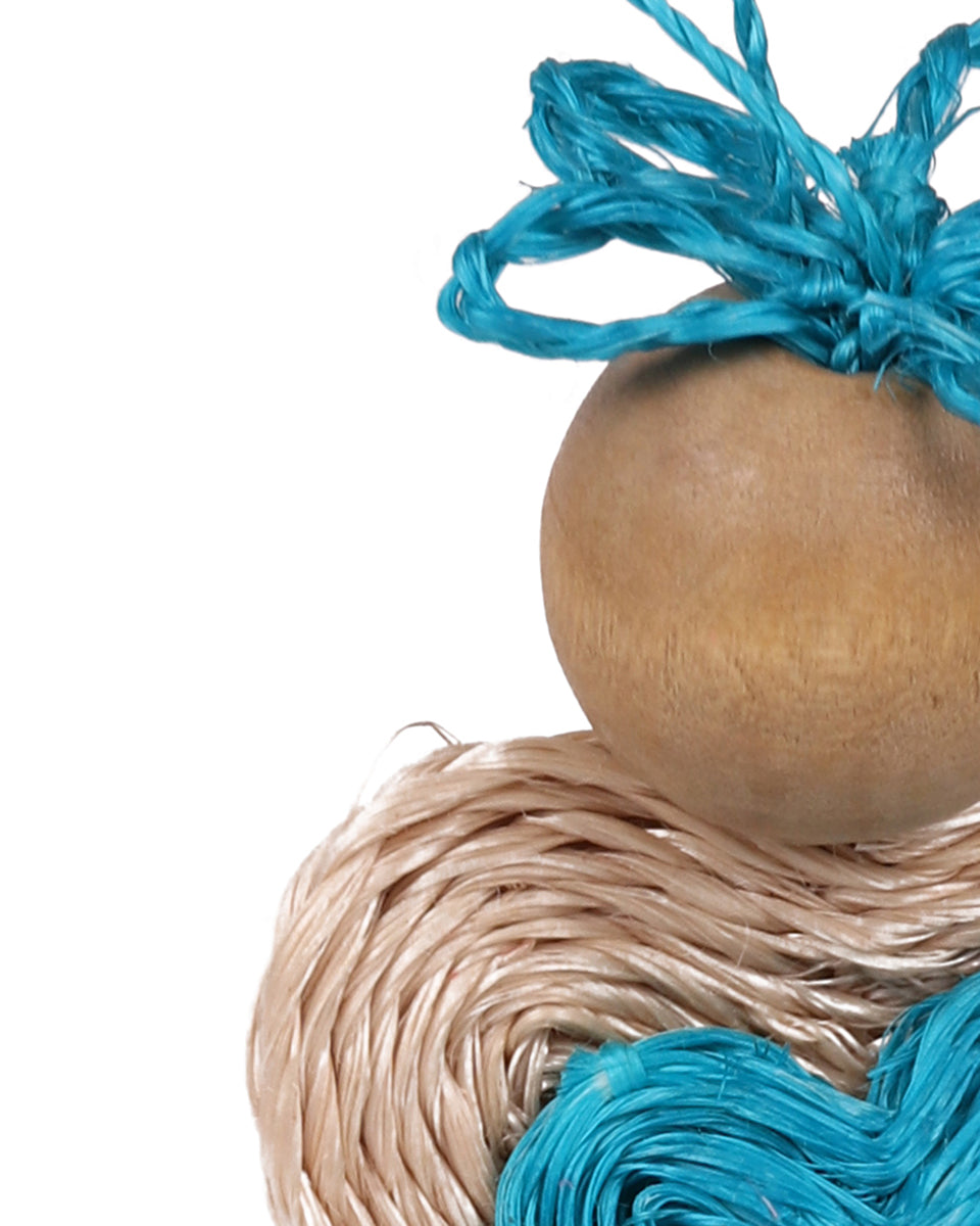 EZIBOMVANA: Handwoven Turquoise Love Angel Tree Decoration