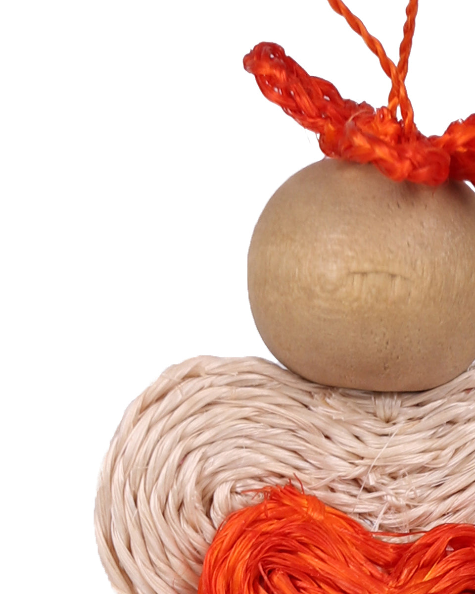 OKHUPHUZI: Handwoven Orange Love Angel Tree Decoration