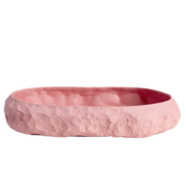 Crockery Pink Largest Oblong Bowl