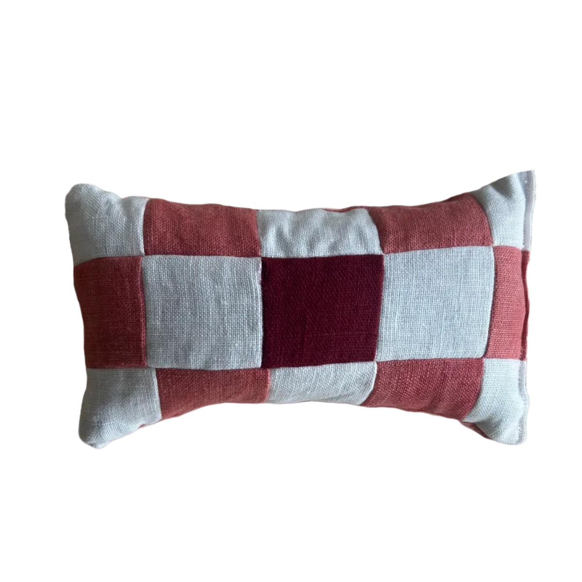 Cranberry Check Lavender Pillow