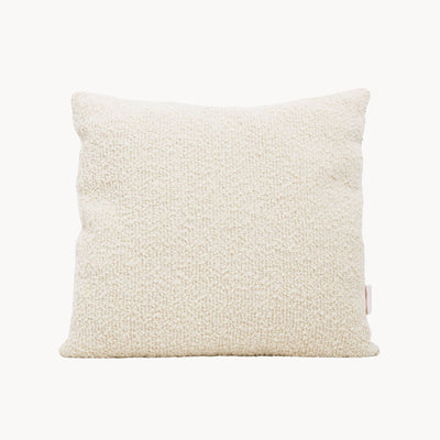 Cream and brown wool bouclé striped square cushion - handmade in UK