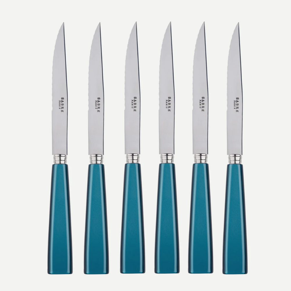 Icône Set of 6 Steak Knives, Turquoise