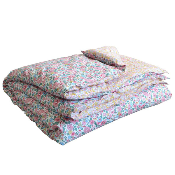 Reversible Heirloom Quilt made with Liberty Fabric BETSY CANDY FLOSS & WILTSHIRE BUD PINK - Coco & Wolf