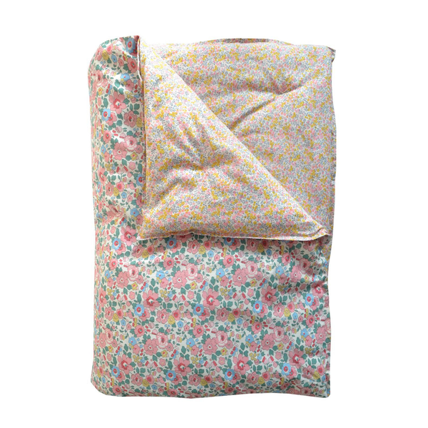 Reversible Heirloom Quilt Made With Liberty Fabric Betsy Blossom Pink & Wiltshire Bud Pink