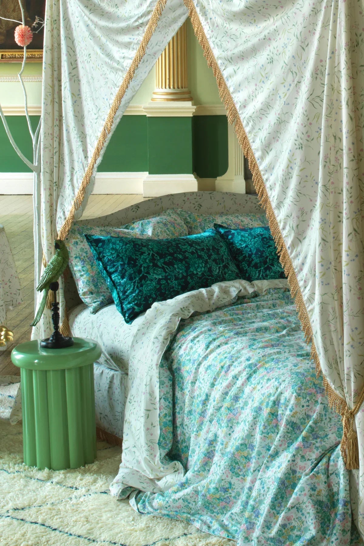 Bridgerton Reversible Duvet Set made with Liberty Fabric BOUQUET PARADE & REGAL BLOSSOM