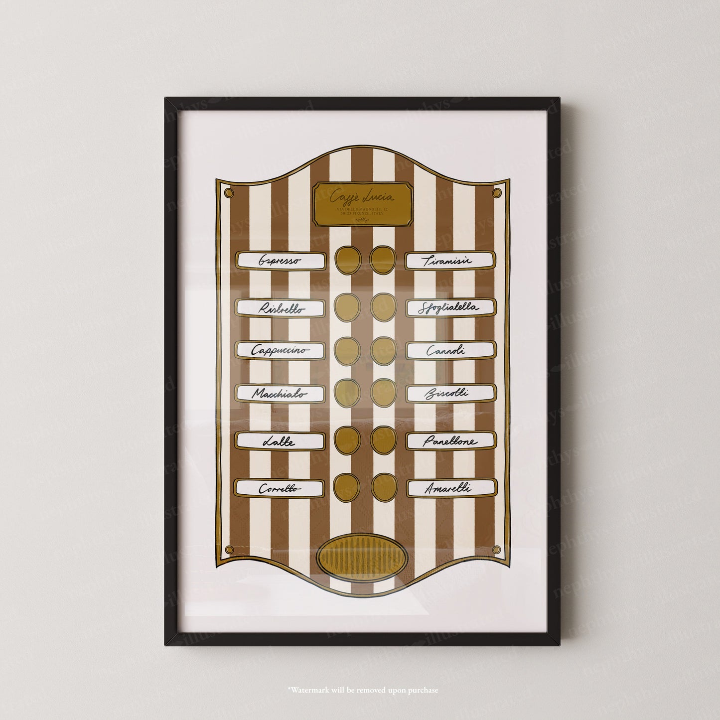 Caffe Lucia Brown Stripe