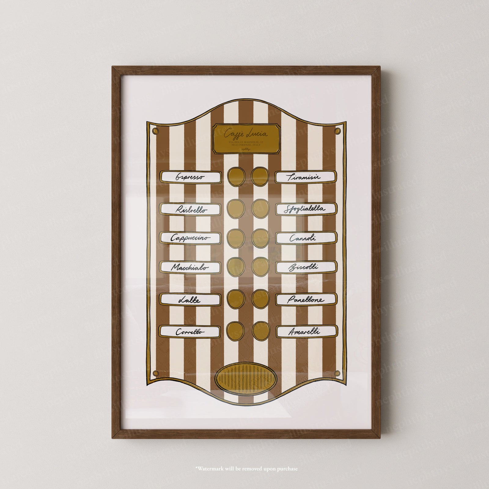 Caffe Lucia Brown Stripe