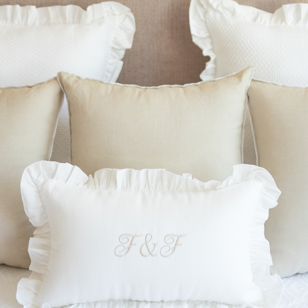 Personalized Pureza Ruffled Cushion Cover (Wedding Registry L&P)