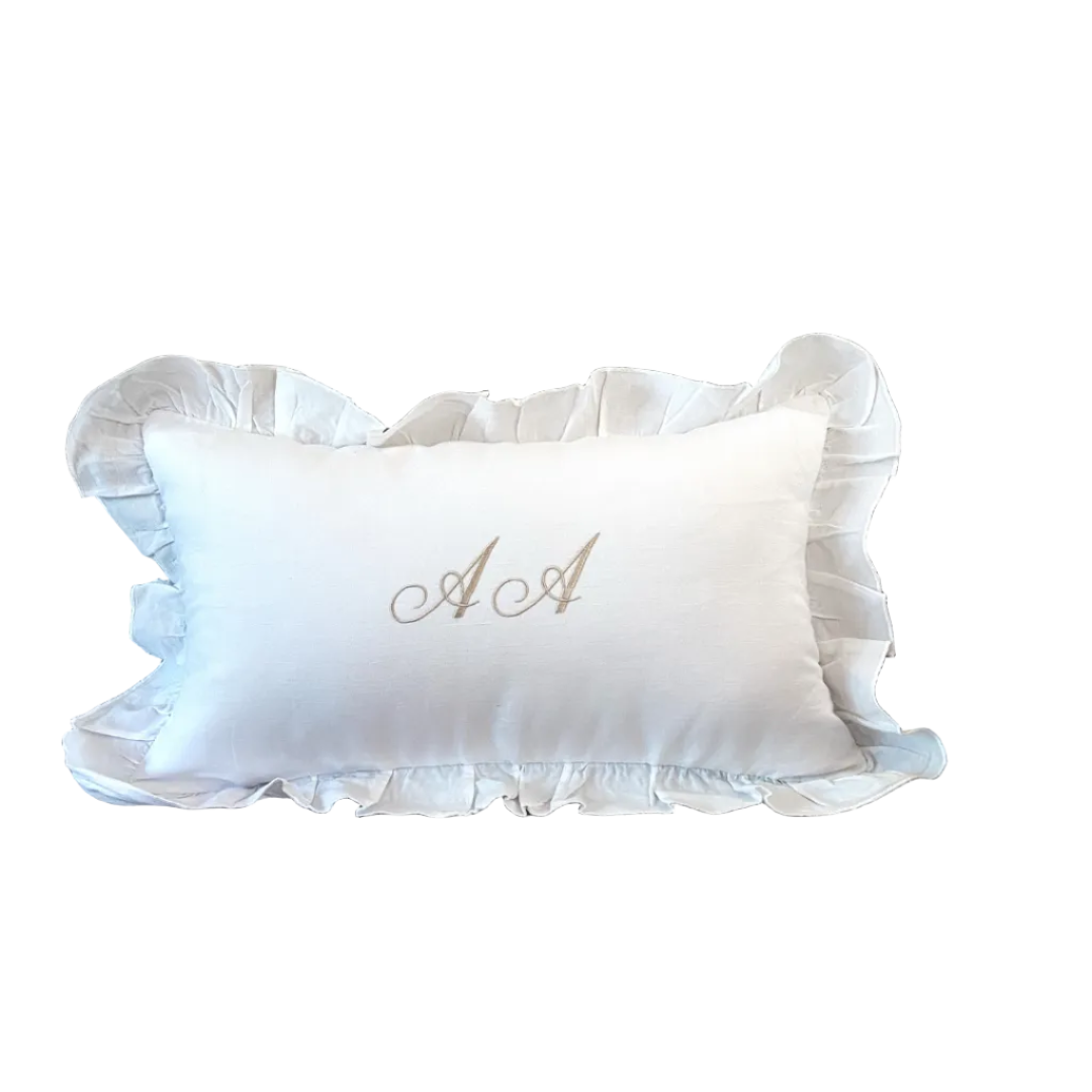 Personalized Pureza Ruffled Cushion Cover (Wedding Registry L&P)
