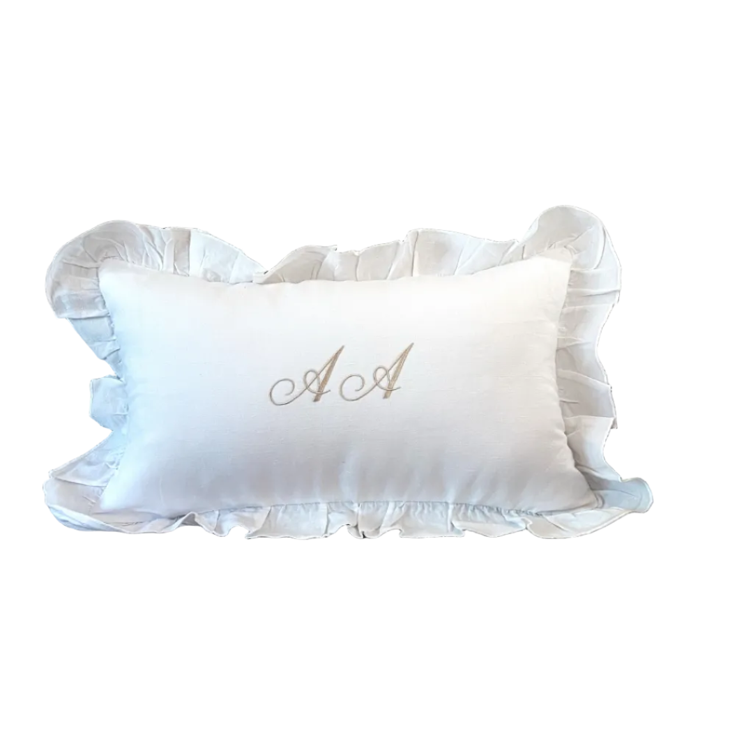 Personalised Purity Ruffle Cushion Cover