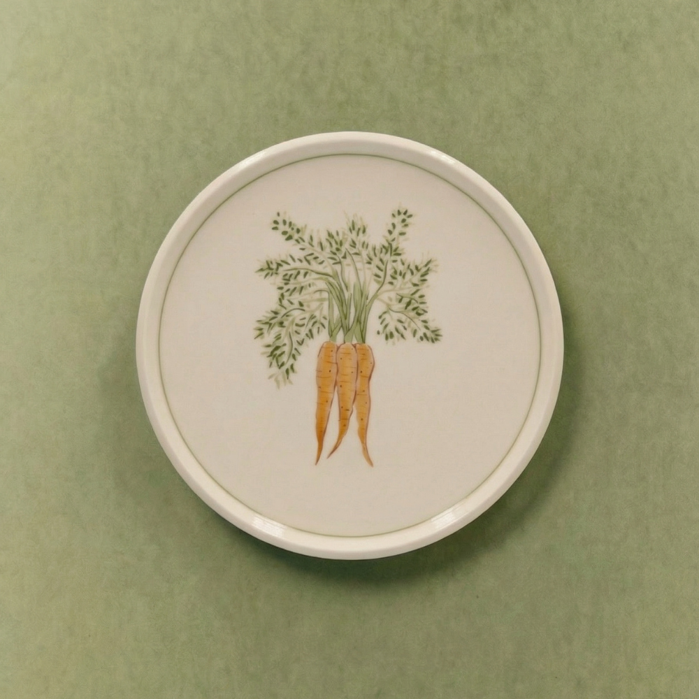 Carrot Appetizer Plate with Lined Border