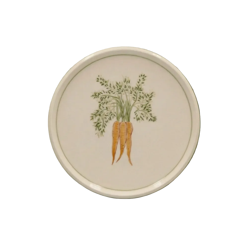 Carrot Dinner Plate with Lined Border
