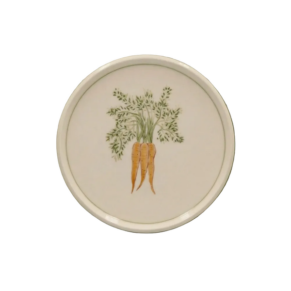 Carrot Dinner Plate with Lined Border