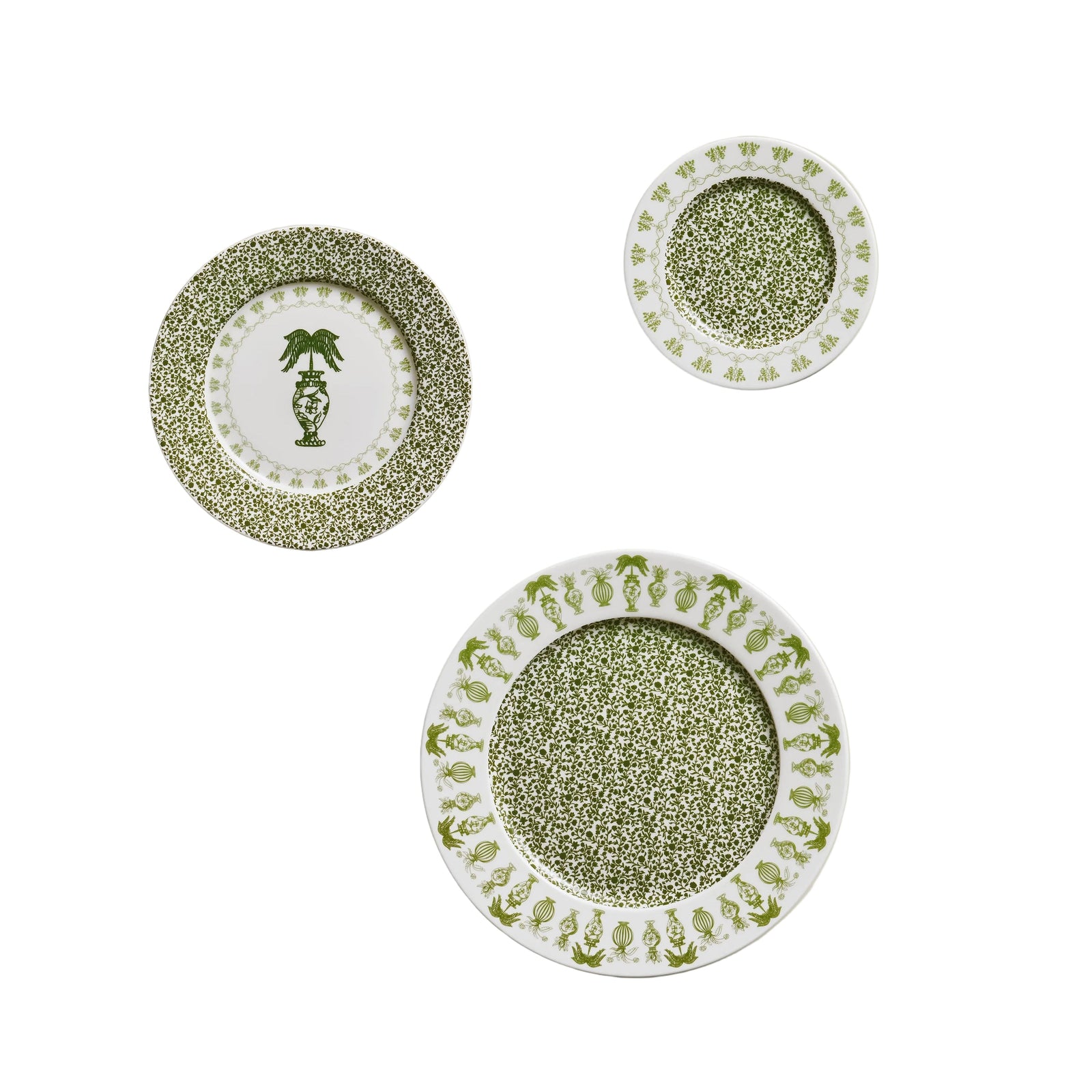 Emerald Set - Dinner, Dessert & Bread Plate Set of 12 or 18