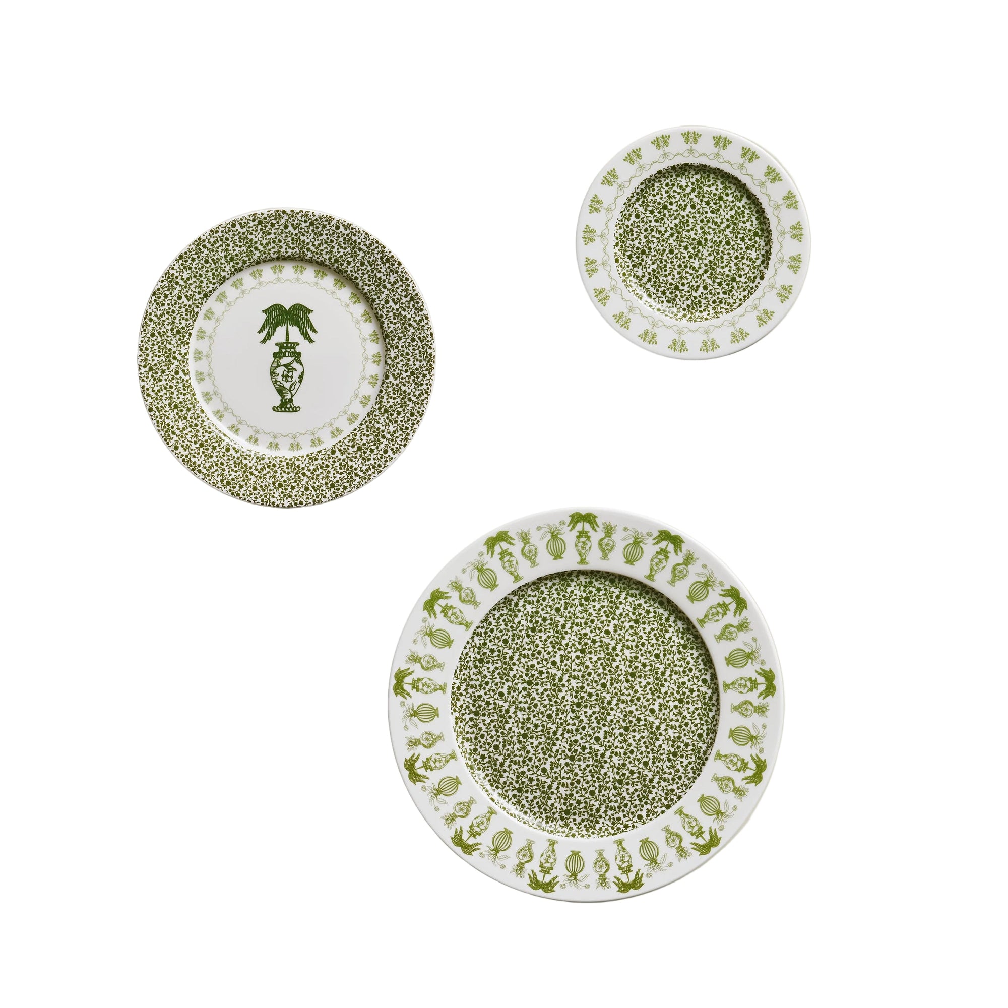 Emerald Set - Dinner, Dessert & Bread Plate Set of 12 or 18