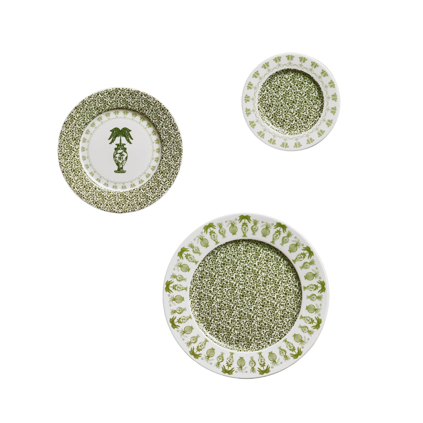 Emerald Set - Dinner, Dessert & Bread Plate Set of 12 or 18