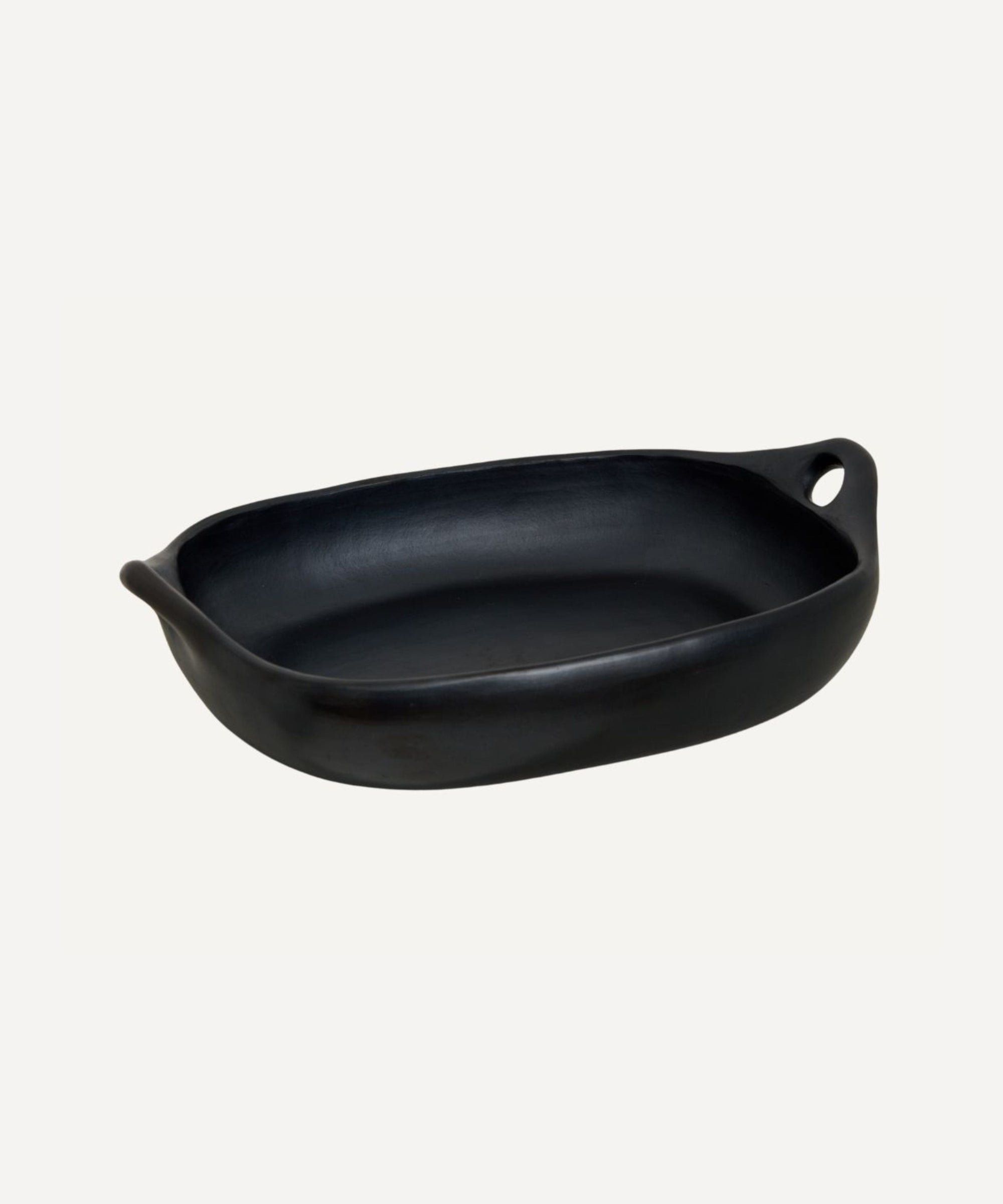 Handmade Black Clay Gratin Dish — Colombian Chamba pottery, main view