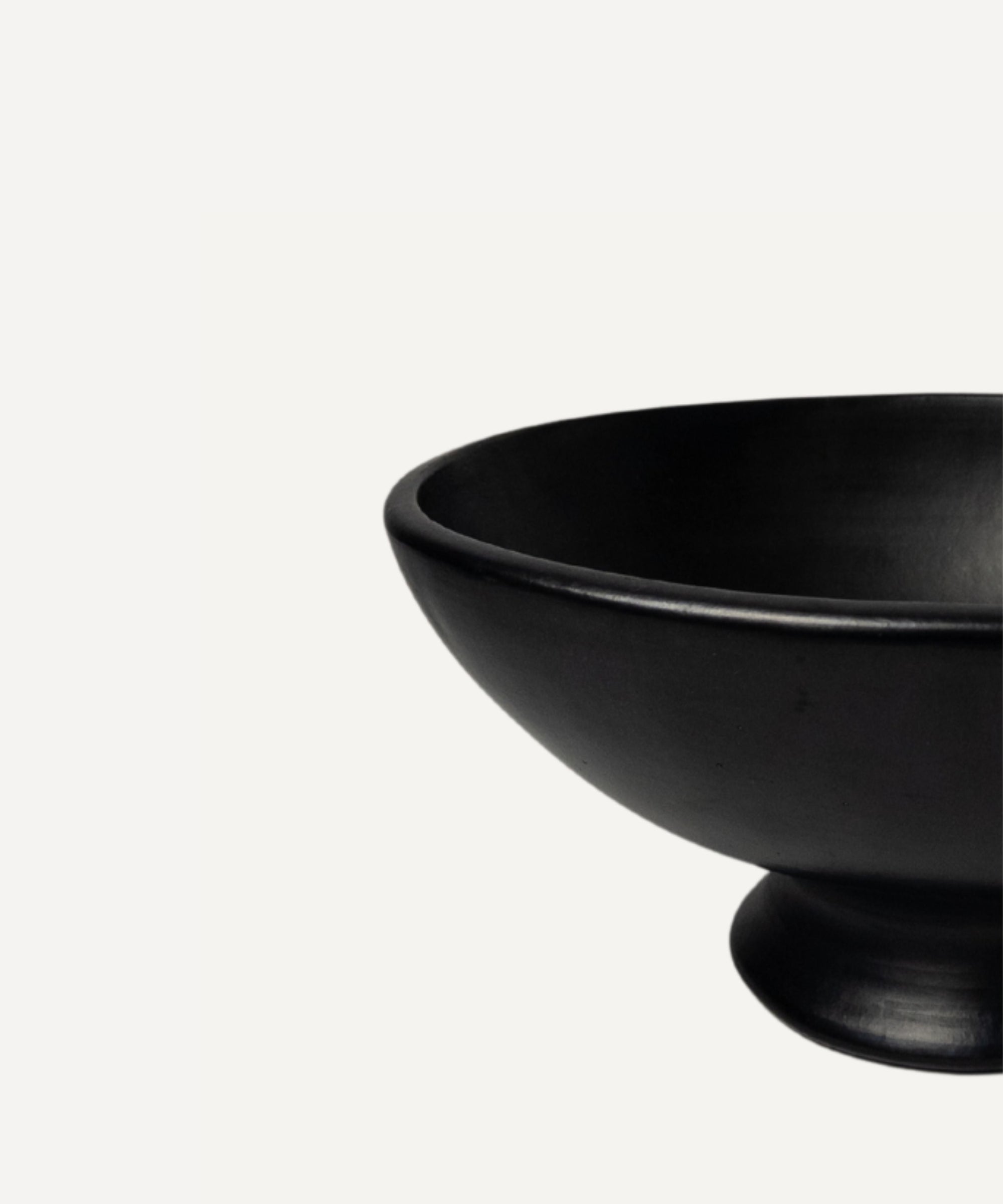 Chamba Oval Fruit Bowl top-down view — La Chamba Colombian black pottery