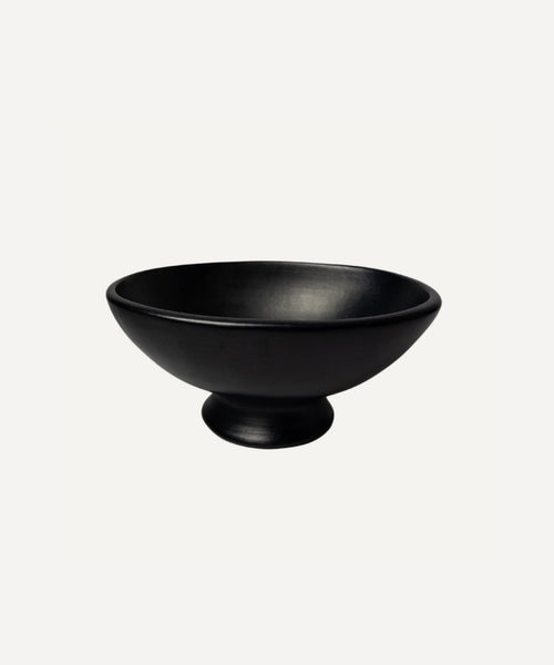 Chamba Black Clay Oval Fruit Bowl — Colombian pottery, main view