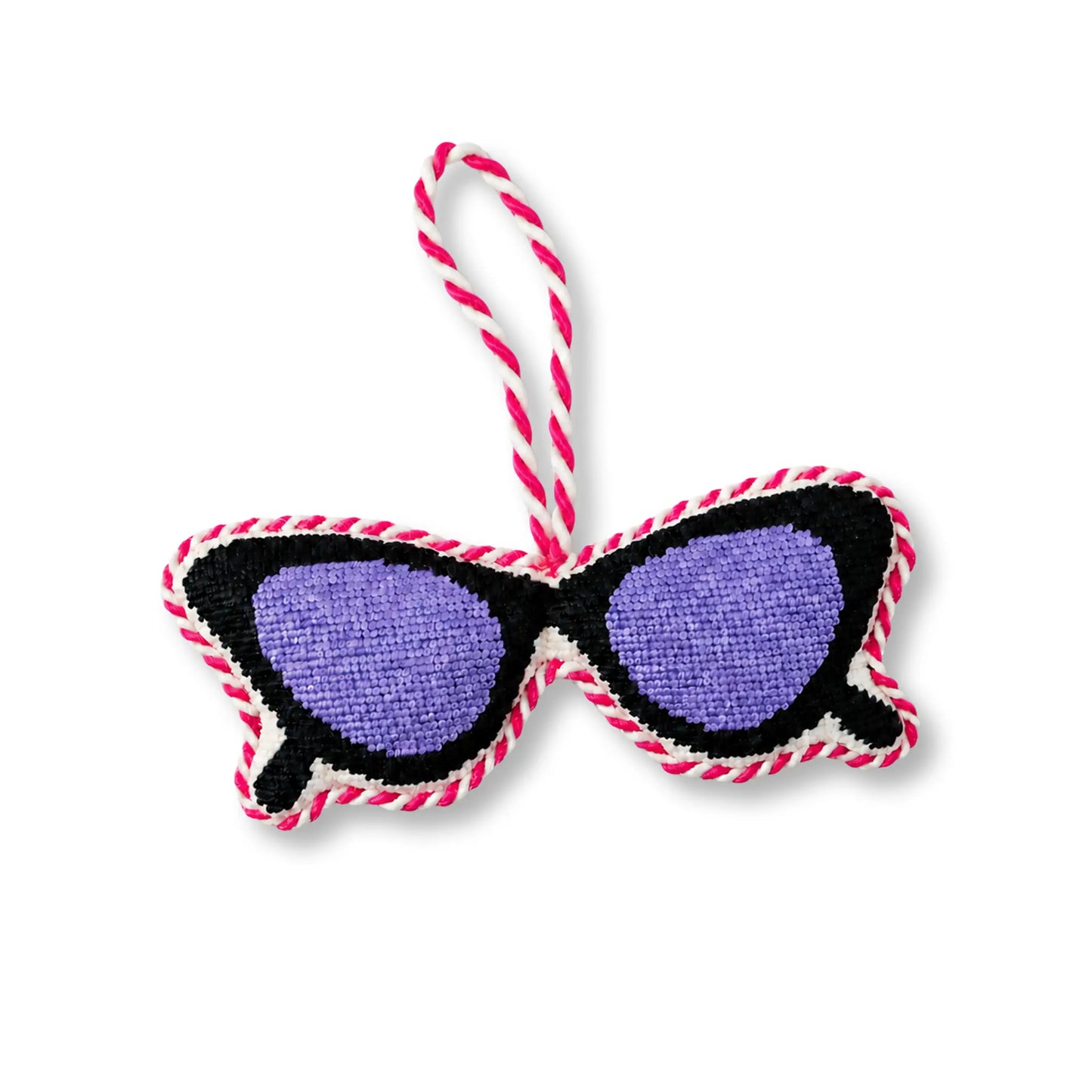 Needlepoint Icon Ornament - Cat Eye Sunglasses - Furbish Studio