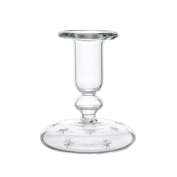Celestial Glass Candle Holder hand Etched Stars IssyGranger