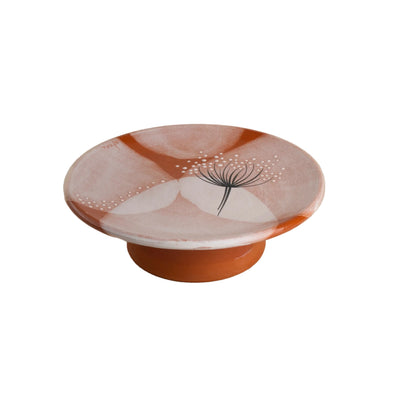 Ceramic Footed Plate Terracotta